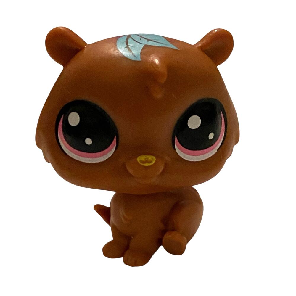 Hasbro Littlest Pet Shop Lucky Fortune Cookie Burgundy Brown Hamster "Bagel" LPS